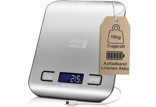LEBENLANG Digitale Küchenwaage USB aufladbar
