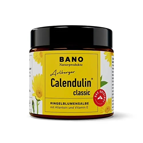 BANO Arlberger Calendulin Ringelblumensalbe I für trockene Haut I unterstützt die Wundheilung I geeignet als Narbencreme I mit Vitamin E (100 ml)