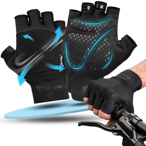 MIVELO Fahrradhandschuhe Herren & Damen gepolstert I Fahrrad Handschuhe MTB-Rennrad-Trekking für Sommer I Radhandschuhe kurz & leicht I rutschfest & atmungsaktiv (Elastikbund, S)
