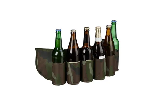 relaxdays Trinkgürtel 4 x Biergürtel für 6 Dosen & Flaschen