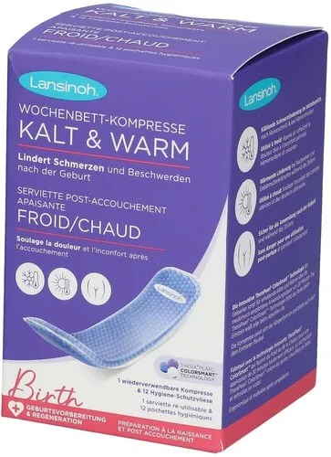 Lansinoh Calming Pospartum Maxi Pads 12 Stück - Maxi Pads für die Nachgeburtsphase, bieten kühlende und beruhigende Wirkung für maximalen Komfort und schnelle Heilung.