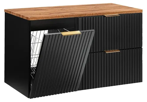 Petits-meubles Waschtischunterschrank in Mattschwarz