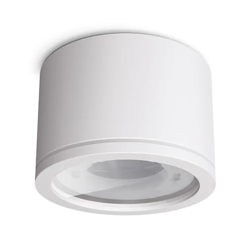 linovum NUHA Aufbauspot weiß Bad IP44 mit Fassung für 1x GX53 - Badezimmer Aufbauleuchte Spot Ø 90 mm Aluminium Deckenstrahler
