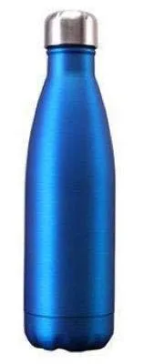 Boolavard Wasserflasche Vakuumisolierte Edelstahl-Wasserflasche BPA-freie Metall-Sportflasche Doppelwandisolierte kalte und warme Getränke 17OZ / 500ML (Glänzendes Blau)