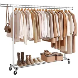 SONGMICS Kleiderständer auf Rollen in schwarz von SONGMICS