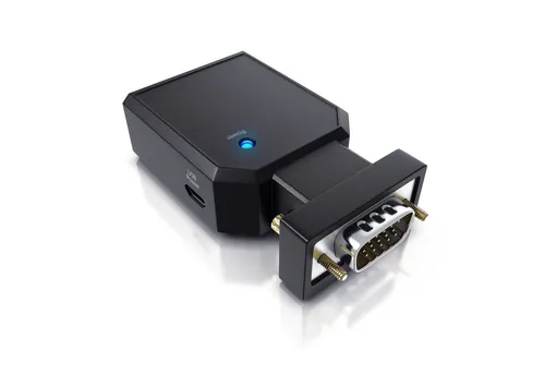 CSL VGA zu HDMI Video-Adapter - Kopfhörer-Adapter zur Umwandlung von analogem VGA-Signal in digitales 1080p HDMI-Signal, ideal für Präsentationen und Multimedia-Anwendungen.
