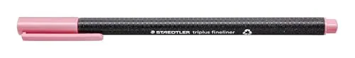 STAEDTLER 334-21 Triplus Fineliner (Dreikant, Superfeine, Metallgefasste Spitze, Linienbreite ca. 0,3 mm, 10 Stück) hellrosa