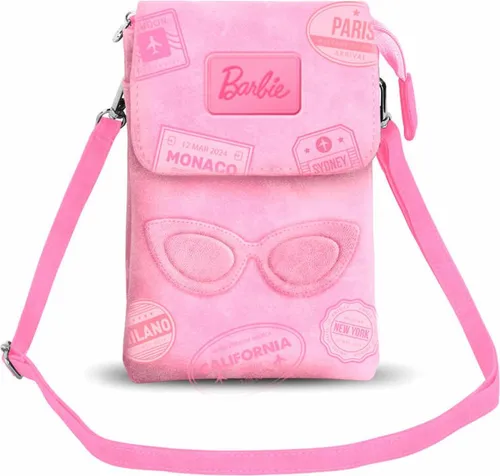 Barbie Travel-Handytasche - Rosa, 13 x 19 cm - Gürteltasche für Ihr Mobiltelefon mit Reißverschluss, abnehmbarem Schulterriemen und einem stylischen Barbie-Design – ideal für unterwegs!