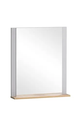 Schildmeyer Jelda Spiegel 154723 - Dekorative Wandspiegel mit Eiche Landhaus Dekor, inkl. Ablageboden und Made in Germany - ideal für stilvolle Raumgestaltung.