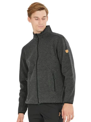 Whistler Sampton M Melange Fleece Jacket - Dunkelgrau - Funktionsjacke für Herren aus atmungsaktivem, schnelltrocknendem Fleece mit sportlichem Wollstrick-Look, ideal für Freizeit und Alltag.
