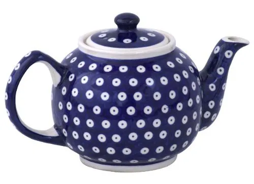 Bunzlauer Keramik 1 Liter Teekanne Ø23 cm Dekor 42 in blau von Bunzlauer Keramik