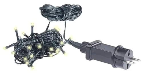 Lunartec Lichterkette 4 Meter - Energieeffiziente LED-Lichterkette mit 40 warmweißen LEDs für innen und außen. Spritzwassergeschützt (IP44) und ideal zur stimmungsvollen Dekoration. Gesamtlänge: 9 m inkl. 5 m Zuleitung.