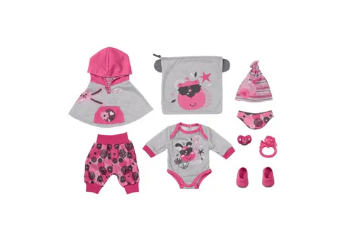 BABY born Erstausstattung 43cm - Puppenzubehör Set mit Poncho, Body, Hose, Mütze und Schnuller, ideal für kreative Rollenspiele