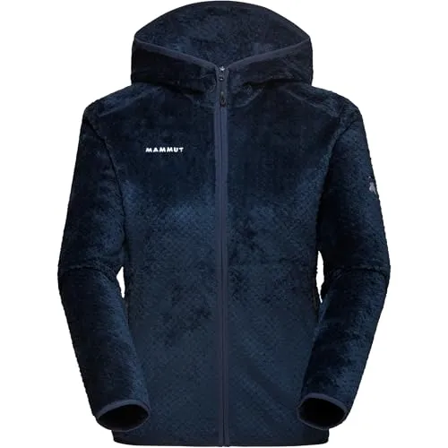 Mammut Innominata ML Hooded Jacket Women marine (5118) S - Damen Isolationsjacken für Skitouren und Freeskiing, aus weichem Polartec High Loft Fleece für hervorragendes Wärme-Gewichts-Verhältnis und ideal für kalte Tage im Freien.