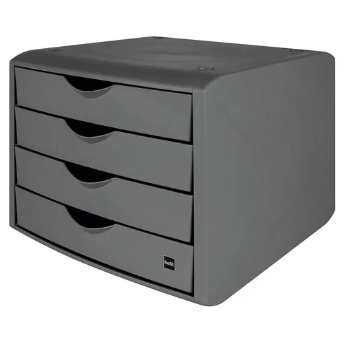 helit Schubladenbox the green chameleon grau H6429582 - Ablagesysteme, umweltfreundliches Design und ideal für die ordentliche Aufbewahrung von DIN A4 Unterlagen.