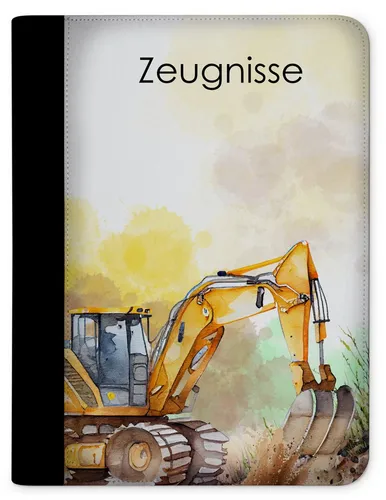 CreaDesign Schreibmappe Kinder Zeugnismappe, Dokumentenmappe, Ordner A4, Bagger (1-St)
