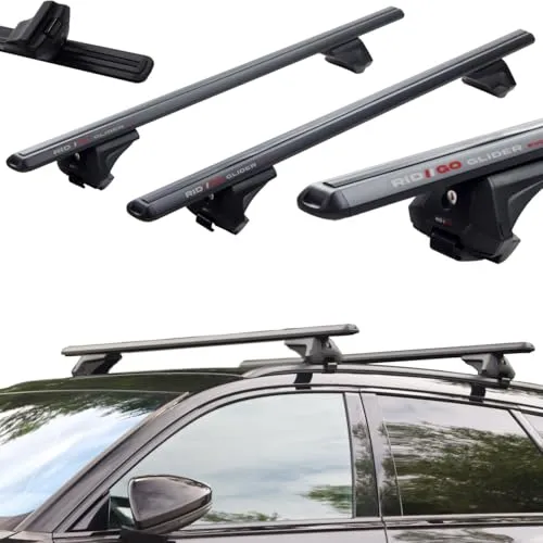 RIDIGO Glider EVO Aluminium Dachträger für Honda HR-V 2 II (ab 2015) geschlossene Dachreling Schwarz