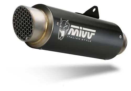 MIVV GP Pro Auspuffsystem - Carbon/Titan/Black Steel - Auspuffendschalldämpfer mit EG-BE, bietet unverwechselbaren MIVV-Sound, erhöht die Leistung und reduziert das Gewicht für ein sportliches Fahrerlebnis.