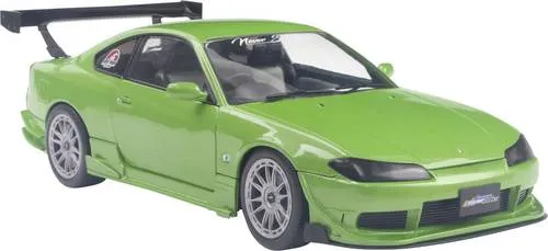 Nissan Silvia S15 Spec-R Aero Solido Works 1999 Modellauto 1:18 - Detailgetreues 1:18 Modellauto in Grün, mit geöffneten Türen und hochwertigem Die-Cast Material – perfekt für Sammler und Tuning-Auto Fans!