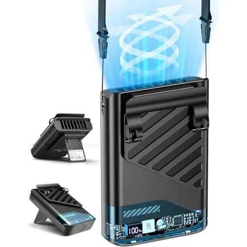 Gemmac 4-in-1 Mini Tragbarer Ventilator mit LED-Display