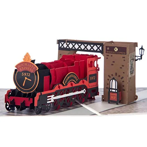 Harry Potter Geburtstagskarte - Hogwarts Express Popup-Karte | enthält Hogwarts Umschlag und Notizkarte für Ihre Nachricht | Warner Brothers Offizielles Lizenzprodukt