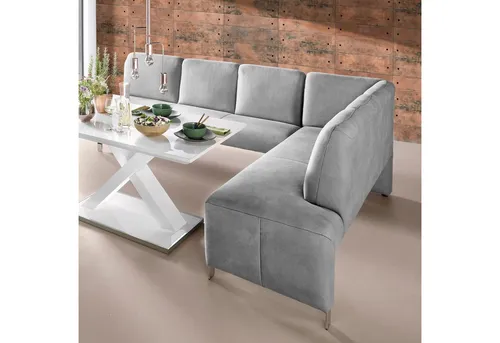 exxpo - sofa fashion Eckbank Intenso, modern und komfortabel - Eckbank in modernem Design, wahlweise in Leder oder Textil, bietet hohen Sitzkomfort und ist frei im Raum stellbar. Ideal für stilvolle Essbereiche und Küchen.