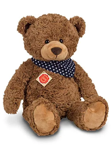 Teddy Hermann 91363 Teddy-Bär 48 cm mit Sternchen-Halstuch - Stofftier & Teddybär, aus hochwertigem Plüsch, sicher für Babys ab 0 Monaten und ausgezeichnet mit dem 