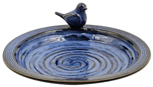 Dehner Vogeltränke Natura Doppio, Ø 31.5 cm, blau von DEHN