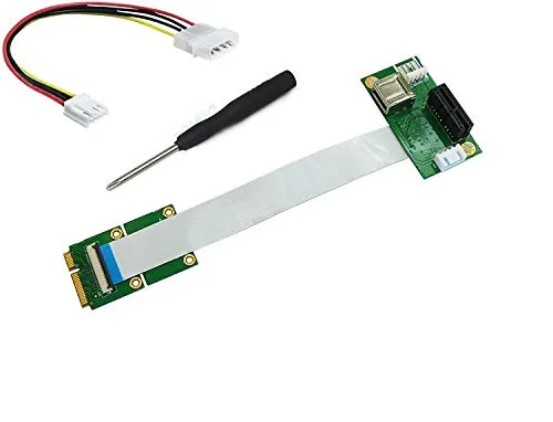 KALEA-INFORMATIQUE Riser PCIe-zu-MiniPCIe-Adapter mit FPC-Matte Wird mit Zwei 15 und 25 cm Langen Matten geliefert.