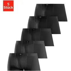 Produktbild Hipster H.I.S, Herren, Gr. 3 (XS), 5 Stk., schwarz, Jersey, Obermaterial: 95% Baumwolle, 5% Elasthan, unifarben, körpernah, Unterhosen, knapp sitzende Boxershorts aus Baumwollstretch, Topseller