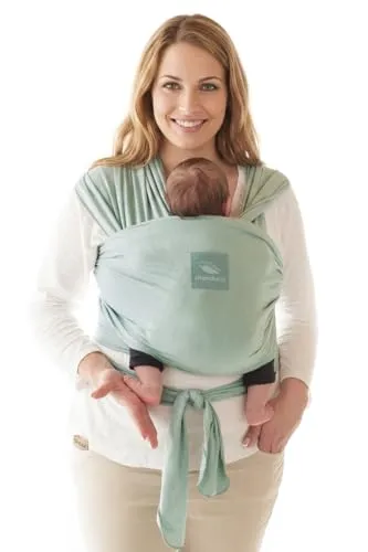 manduca Sling Babytrage - Elastisches Tragetuch in Mint - Elastisches Babytragetuch für die natürliche M-Position. Ideal für den Alltag, aus 100% Baumwolle, leicht und stabil, für Babys ab Geburt geeignet.