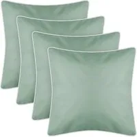 Bestlivings Outdoor Kissen mit Weißer Paspel Mintgrün 4 Stück 4er Pack