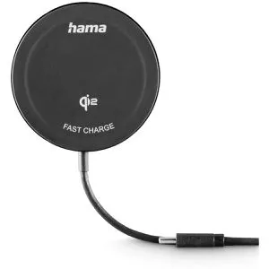 HAMA Kabelloses Qi2-Ladegerät - Induktives Ladepad, Schnellladen mit 15 W, magnetische Ausrichtung für effizientes Laden
