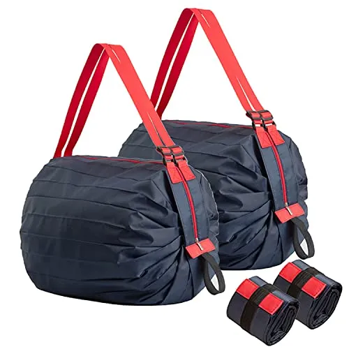 Lllunimon Wiederverwendbare Einkaufstasche Faltbare Reusable Shopping Grocery Bags Lebensmittelgeschäft Lagerung Tote Bag Tragbare Duffle Umhängetasche staschen (Marineblau)