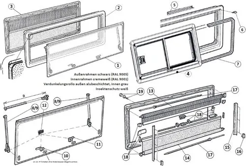 Dometic Ersatzscheibe für S4/S5-Ausstellfenster, 1300x600mm