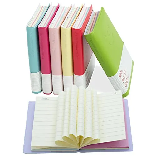 CIOUYAOS 6 Stück Notizbuch Klein A7, Tragbares Super-Mini-Tagebuch Notizblock, Kleines Farbe Niedliche Smiley Taschen-Notizblöcke für Reisen, Schule, Büro, Geschenk (8 x 10 cm, 100 Blatt)
