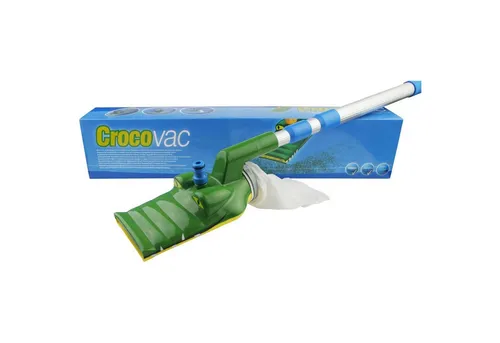 Planet Pool Croco Vac - Venturisauger Set - Handpoolsauger für Quick-Up-Pools, einfach mit Gartenschlauch zu betreiben, inklusive Teleskopstange und Schmutzbeutel für mühelose Reinigung.