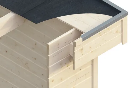 Skan Holz Holz-Gartenhaus Texel Natur 13,8 m² - Holz-Gartenhaus mit 13,8 m², praktischem Dachüberstand für zusätzlichen Stauraum und einfache Montage dank Steck-Schraubsystem. Ideal als Pavillon oder Geräteschuppen.
