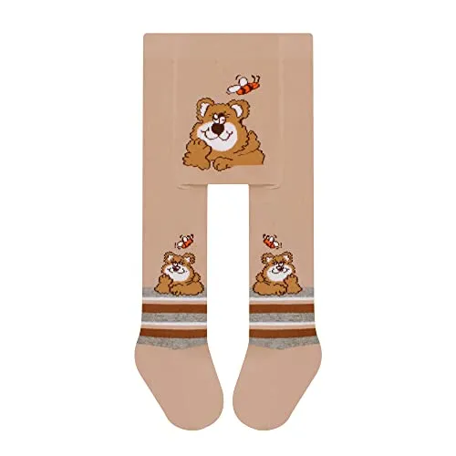 L&K-II 1er Pack Babystrumpfhose Strumpfhose für Baby Jungen mit Hund Löwen Affen Bären und Auto Motiv 2770E 56-62