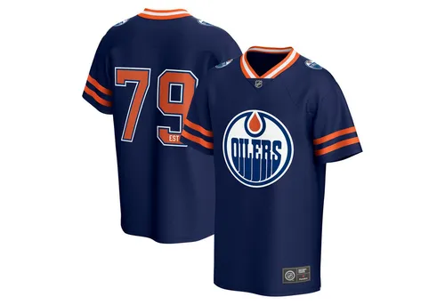 Fanatics Trikot Edmonton Oilers Core Foundation Jersey M - Hochwertiges Fantrikot aus 100% Polyester in bunten Farben. Ideal für Sportbegeisterte und Fans, die ihre Leidenschaft stilvoll zeigen möchten. Größe M, perfekt für den Alltag oder beim Sport.