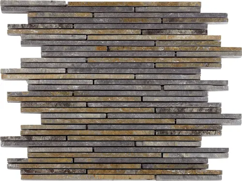 Mosaikfliese Schiefer Mini-Sticks 30 x 30 cm multicolor in beige von KNG