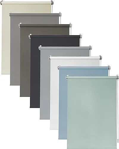 Deco4Me Seitenzugrollo (80 x 160 cm, Mint) - Blickdicht & lichtdurchlässig - werkzeugfreie Montage ohne Bohren - Jalousien & Rollos für Fenster - Tageslichtrollo, Klemmrollo (Stoffbreite 76 cm)