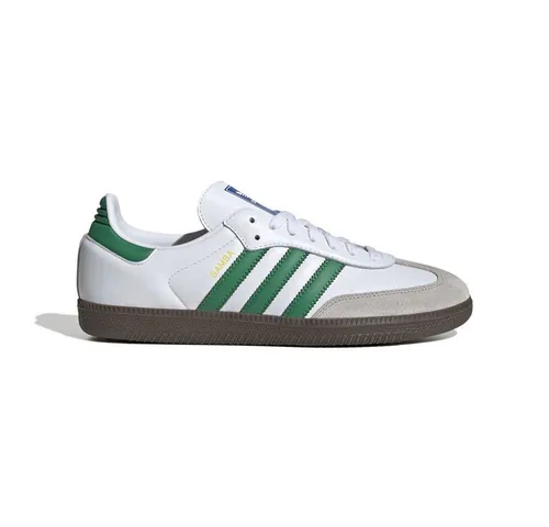 adidas Samba OG Unisex - Weiße & Grüne Sportschuhe aus Leder & Synthetik - 36 EU - Vielseitige Sneaker für Beruf und Freizeit, mit Komfort und klassischem Design. Ideal für den Alltag und für lange Tragezeiten.