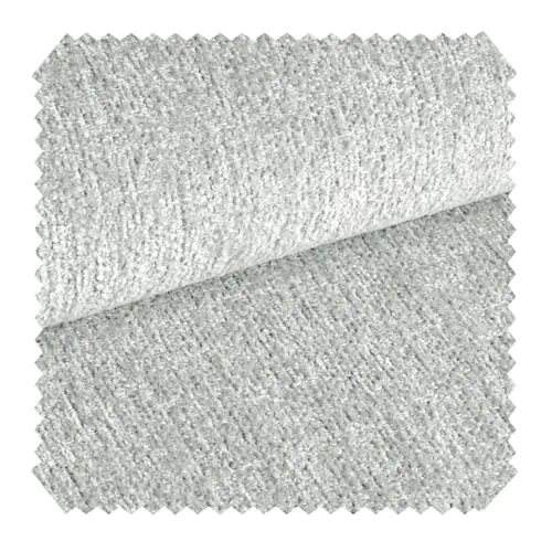 novely® exquisit TESSANO - Samtweicher Chenille-Polsterstoff in 3D-Optik - Schwer Entzündbarer Möbelstoff - Pflegeleichte Meterware 1lfm | Farbe: 04 Silbergrau