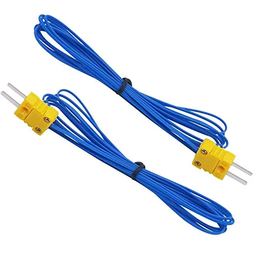 Produktbild Taiss/2 Stück K-Type Thermoelement Temperaturfühler Mini-Steckverbinder Messbereich -50~250 ° C;Kabellänge: 2 Meter