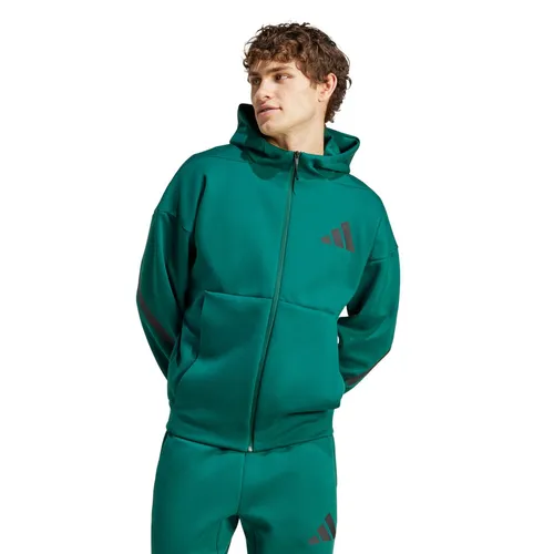 adidas Sportswear Kapuzensweatshirt M Z.N.E. FZ grün S (44/46) - Herren-Sweatjacke in Collegiate Green, sportlich und bequem, aus 57% Polyester und 43% Baumwolle, ideal für aktive Freizeit.