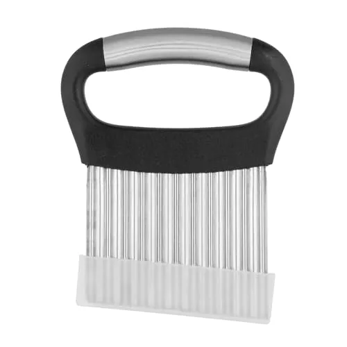 Culinavog Wellenschneider für Kartoffeln, Riffelmesser aus Edelstahl mit Griff und Schutzhülle, Wellenmesser für Pommes, Obst, Gemüse, Crinkle und Waffelschnitt