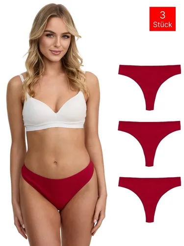 Tazzio String 3er-Pack Damen Tanga F933 (Packung, 3-St) Ripp-Struktur für angenehmen Tragekomfort