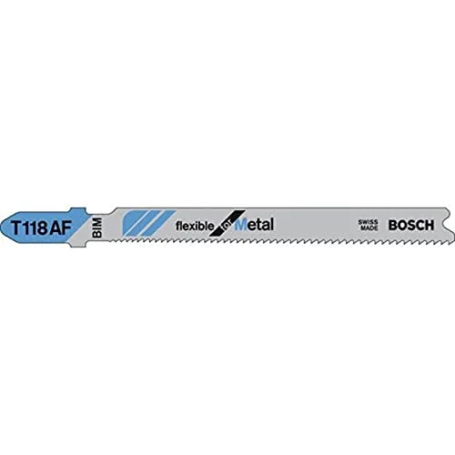 Bosch 25x Stichsägeblatt T 118 AF Flexible for Metal (für Stahlbleche, Professional Zubehör Stichsäge)