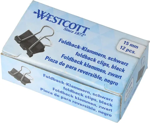 Westcott Foldback Klammern 15mm Schwarz von Westcott